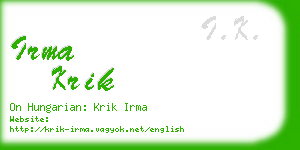 irma krik business card